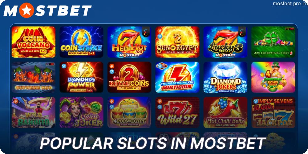 Popular slot games available on Mostbet for players from India