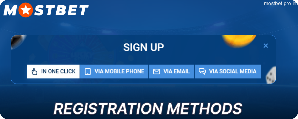 Mostbet registration methods available for players from India