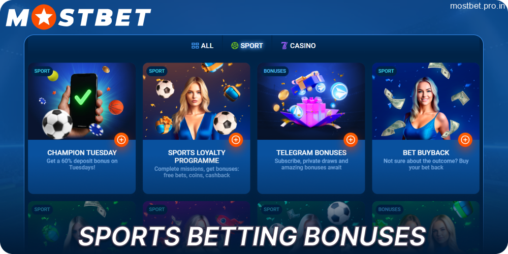Sports betting bonuses available on Mostbet for Indian players