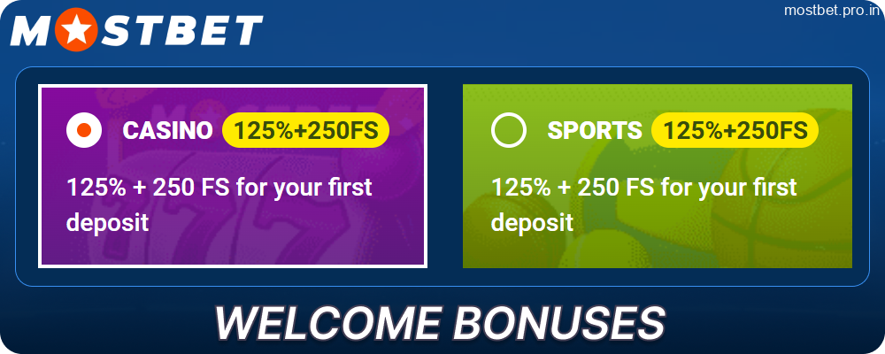 Welcome bonuses on Mostbet for players from India